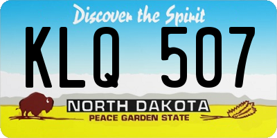 ND license plate KLQ507