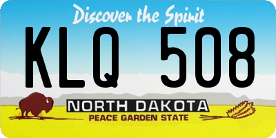 ND license plate KLQ508