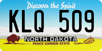 ND license plate KLQ509