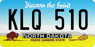 ND license plate KLQ510