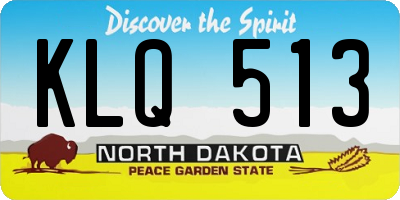 ND license plate KLQ513