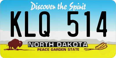 ND license plate KLQ514