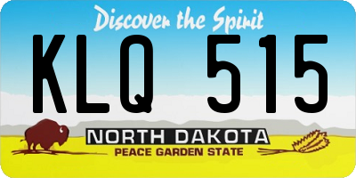 ND license plate KLQ515
