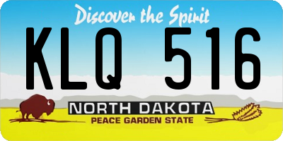 ND license plate KLQ516