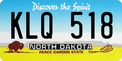 ND license plate KLQ518