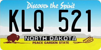 ND license plate KLQ521