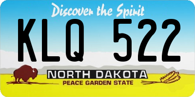 ND license plate KLQ522