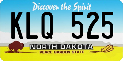 ND license plate KLQ525