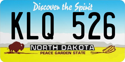 ND license plate KLQ526