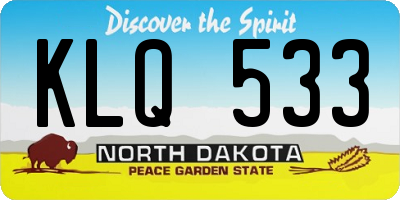 ND license plate KLQ533