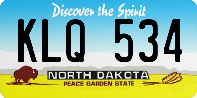 ND license plate KLQ534