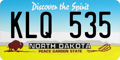 ND license plate KLQ535