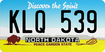 ND license plate KLQ539