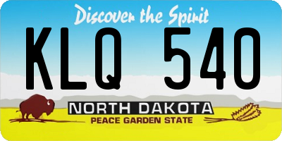 ND license plate KLQ540