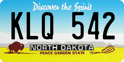 ND license plate KLQ542