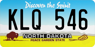 ND license plate KLQ546