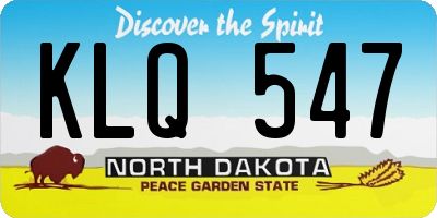 ND license plate KLQ547