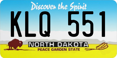 ND license plate KLQ551
