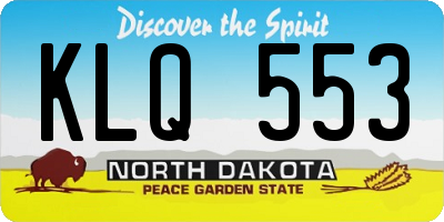 ND license plate KLQ553