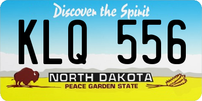 ND license plate KLQ556