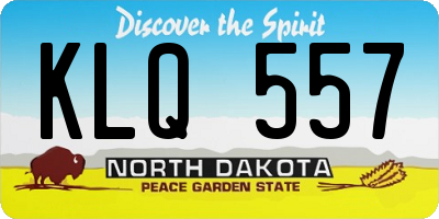 ND license plate KLQ557