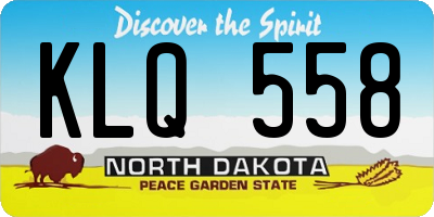 ND license plate KLQ558