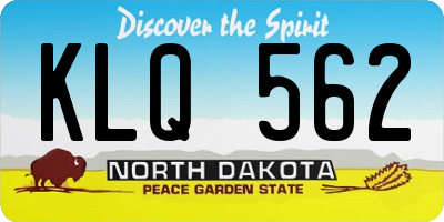 ND license plate KLQ562