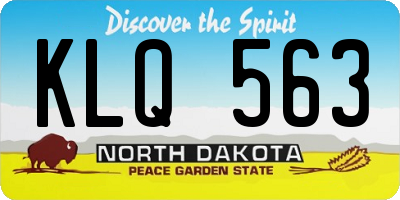 ND license plate KLQ563