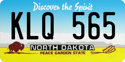 ND license plate KLQ565