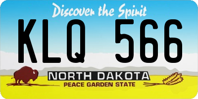 ND license plate KLQ566
