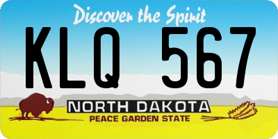 ND license plate KLQ567