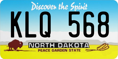 ND license plate KLQ568