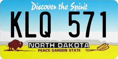 ND license plate KLQ571