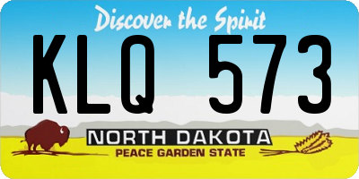 ND license plate KLQ573