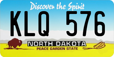 ND license plate KLQ576