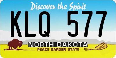 ND license plate KLQ577