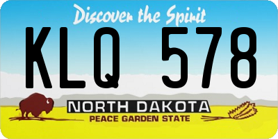 ND license plate KLQ578