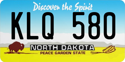ND license plate KLQ580
