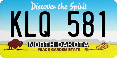ND license plate KLQ581