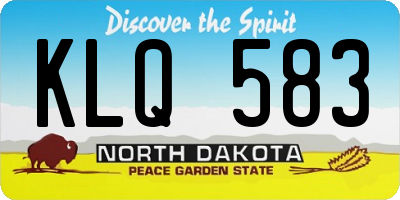 ND license plate KLQ583