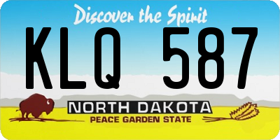 ND license plate KLQ587