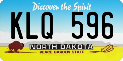 ND license plate KLQ596