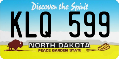 ND license plate KLQ599