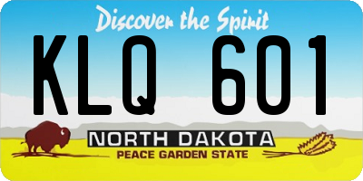 ND license plate KLQ601