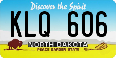 ND license plate KLQ606