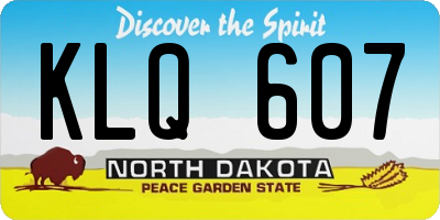 ND license plate KLQ607