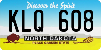 ND license plate KLQ608