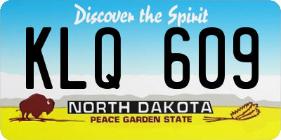 ND license plate KLQ609