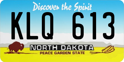 ND license plate KLQ613