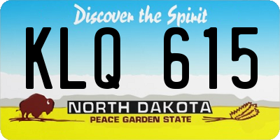 ND license plate KLQ615